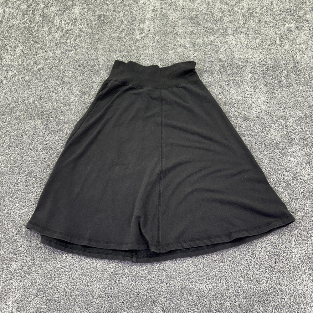 Energie Skirt Womens L Black A-Line Knit Elastic Waist Knee Length Casual